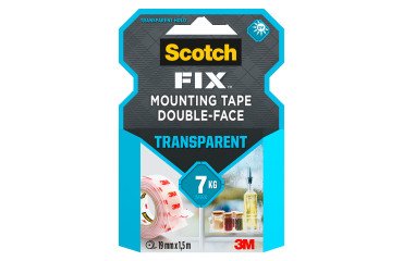 Cinta adhesiva de doble cara extra fuerte Scotch - Ancho 19 mm x Largo 5 m