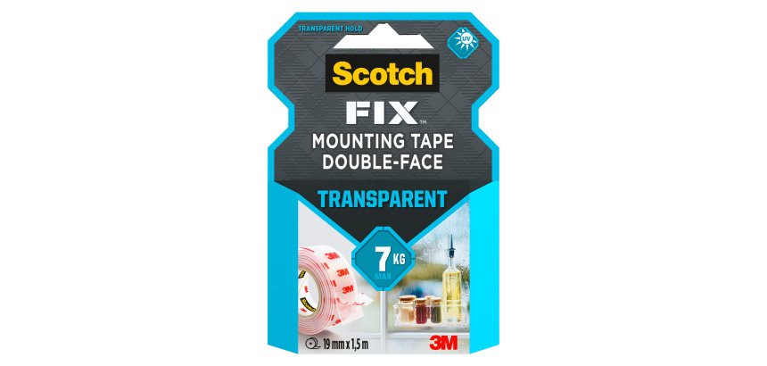 Cinta adhesiva de doble cara extra fuerte Scotch - Ancho 19 mm x Largo 5 m