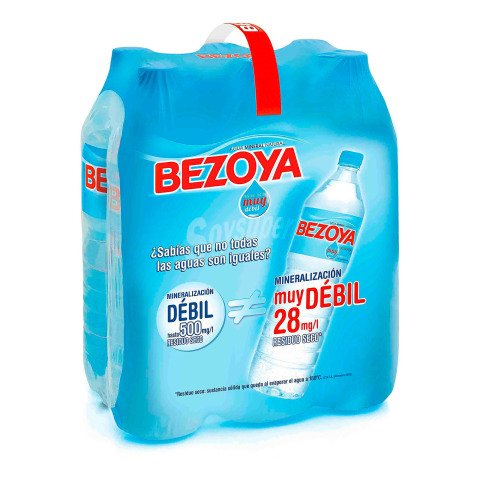 Agua mineral Bezoya 1,5 l - Pack de 6 botellas
