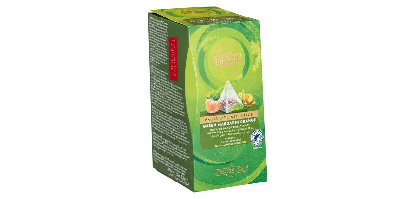 Thé vert mandarine-orange Lipton Exclusive Selection - Boîte de 25 sachets pyramides