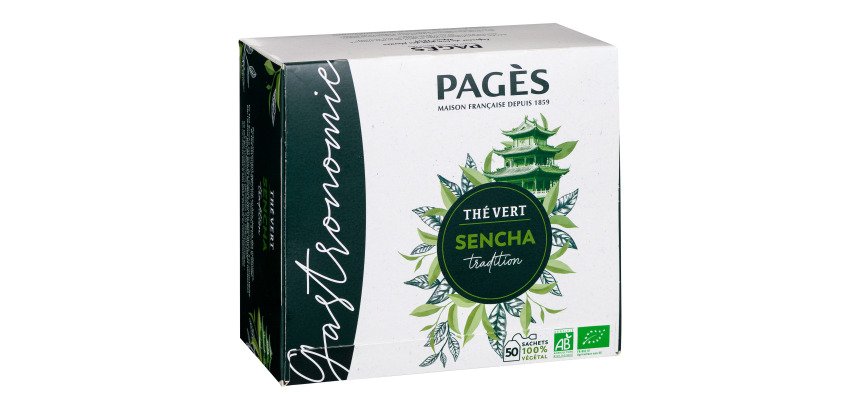 Thé vert Sencha Bio Pagès - Boîte de 50 sachets