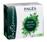 Thé vert menthe Bio Pagès - Boîte de 50 sachets