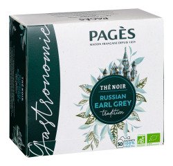 Thé noir Russian Earl Grey Bio Pagès - Boîte de 50 sachets