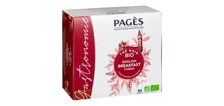 Thé noir English Breakfast Bio Pagès - Boîte de 50 sachets