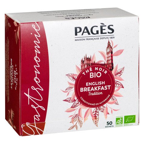 Thé noir English Breakfast Bio Pagès - Boîte de 50 sachets