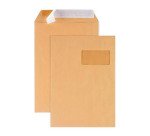 Bolsa kraft marrón C4 229 x 324 mm GPV 85 g con ventana 50 x 100 mm - Caja de 250
