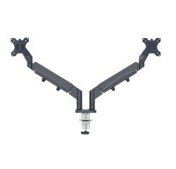Bras double pour écrans - faible encombrement - gris foncé - Leitz Ergo
