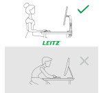 Bras double pour écrans - faible encombrement - gris foncé - Leitz Ergo