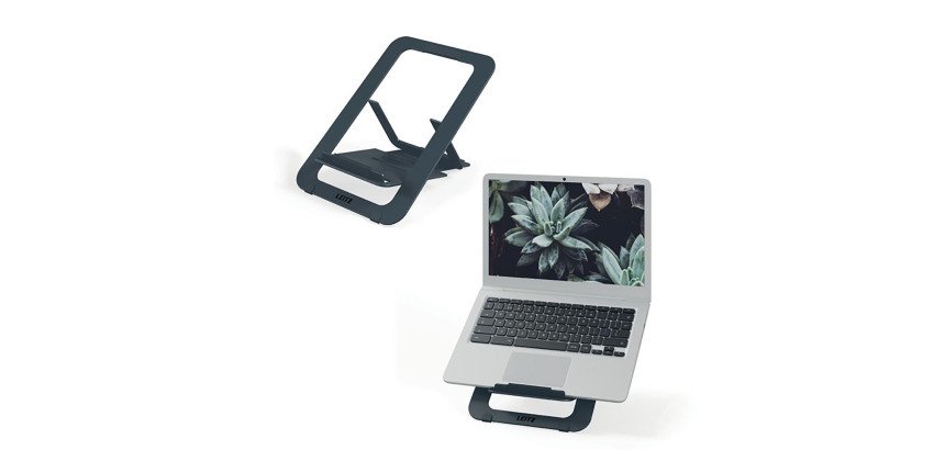Support réglable ultra-plat pour ordinateur portable - gris foncé - Leitz Ergo