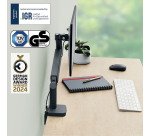 Bras simple pour écran - faible encombrement - gris foncé - Leitz Ergo