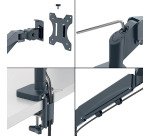 Bras simple pour écran - faible encombrement - gris foncé - Leitz Ergo