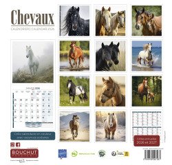 Calendrier souple illustré cheval 30 x 30 cm