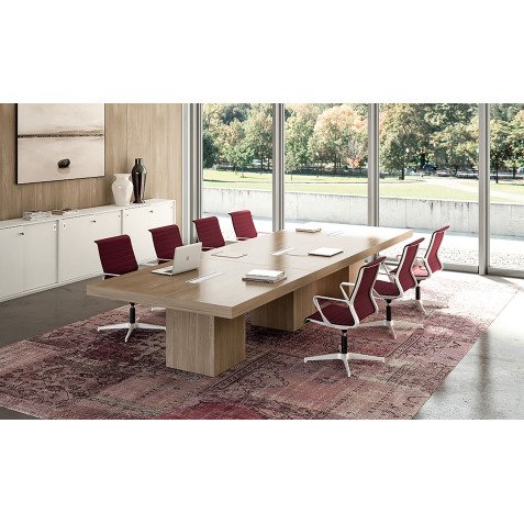 Tavolo riunione Quadrifoglio Cubo Wenge 1.400 x 1.400 mm
