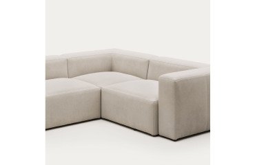 Hoekbank Blok 3-zits beige 290 x 230 cm