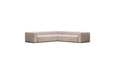 Hoekbank Blok 6 plaatsen beige 320 x 320 cm