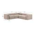 Canapé d’angle Blok 4 places beige 290 x 290 cm