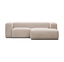 Canapé Blok 2 places méridienne droite beige 240 cm