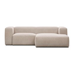 Canapé Blok 2 places méridienne droite beige 240 cm