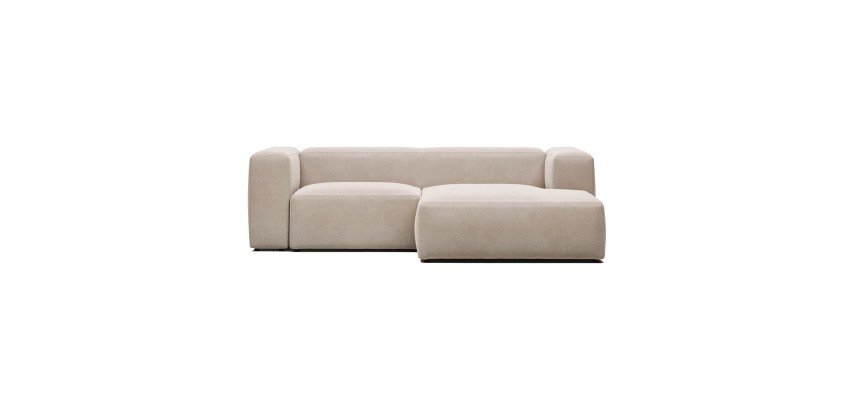 Canapé Blok 2 places méridienne droite beige 240 cm