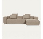 Canapé Blok 4 places méridienne droite beige 330 cm