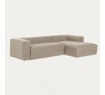 Canapé Blok 4 places méridienne droite beige 330 cm