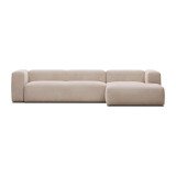 Canapé Blok 4 places méridienne droite beige 330 cm