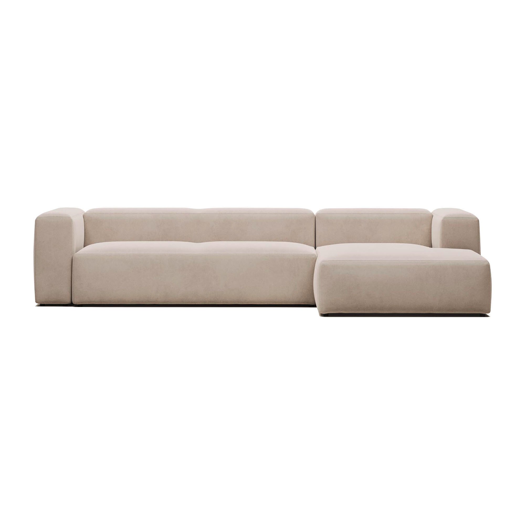 Canapé Blok 4 places méridienne droite beige 330 cm