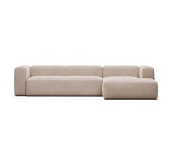 Canapé Blok 4 places méridienne droite beige 330 cm