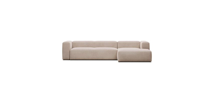 Canapé Blok 4 places méridienne droite beige 330 cm
