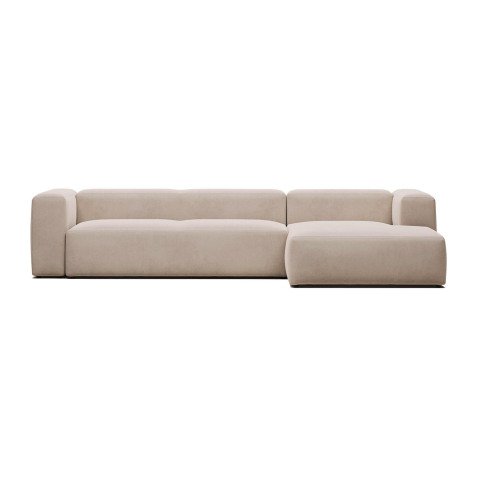 Canapé Blok 4 places méridienne droite beige 330 cm