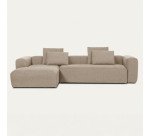 Canapé Blok 4 places méridienne gauche beige 330 cm