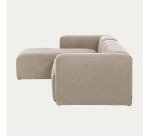 Canapé Blok 3 places beige méridienne à gauche 300 cm