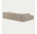 Canapé Blok 3 places beige méridienne à gauche 300 cm