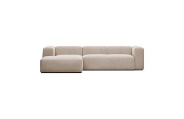 Canapé Blok 3 plaatsen beige met chaise longue links 300 cm