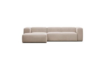 Canapé Blok 3 places beige méridienne à gauche 300 cm