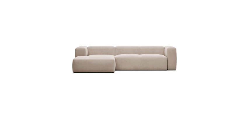 Canapé Blok 3 places beige méridienne à gauche 300 cm