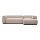 Canapé Blok 3 places beige méridienne à droite 300 cm