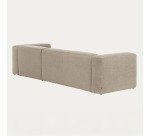 Canapé Blok 3 places beige méridienne à droite 300 cm