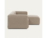 Canapé Blok 3 places beige méridienne à droite 300 cm