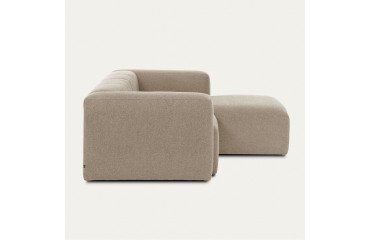 Bank Blok 3 zitplaatsen beige met chaise longue rechts 300 cm