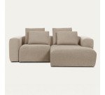 Canapé Blok 2 places méridienne gauche beige 240 cm