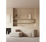 Canapé Blok 2 places méridienne gauche beige 240 cm