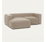 Canapé Blok 2 places méridienne gauche beige 240 cm