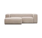 Canapé Blok 2 places méridienne gauche beige 240 cm
