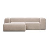 Canapé Blok 2 places méridienne gauche beige 240 cm