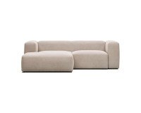Canapé Blok 2 places méridienne gauche beige 240 cm