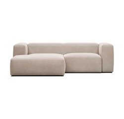 Canapé Blok 2 places méridienne gauche beige 240 cm