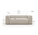 Canapé Blok 2 places beige 210 cm