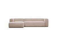 Canapé Blok 4 places méridienne gauche beige 330 cm