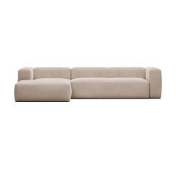 Canapé Blok 4 places méridienne gauche beige 330 cm